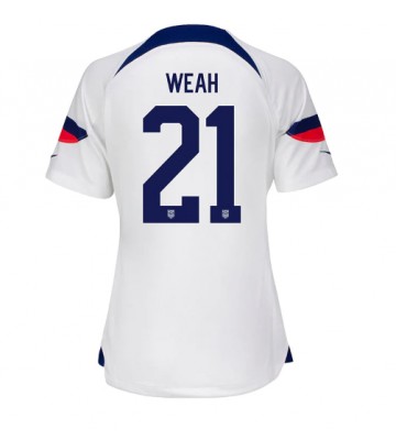 Förenta staterna Timothy Weah #21 Hemmatröja Kvinnor VM 2022 Kortärmad